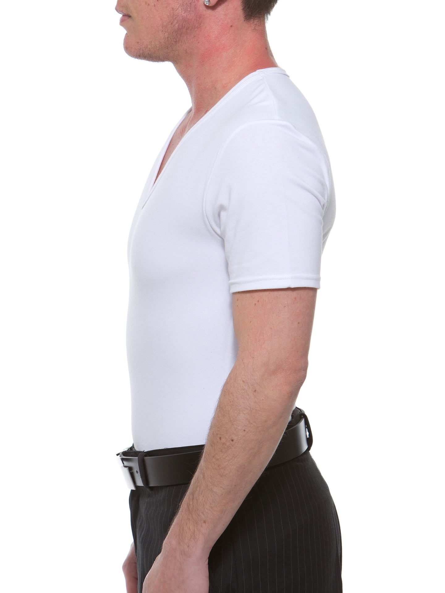 Cotton Concealer V-neck T-shirt. FTM Chest Binders for Trans Men