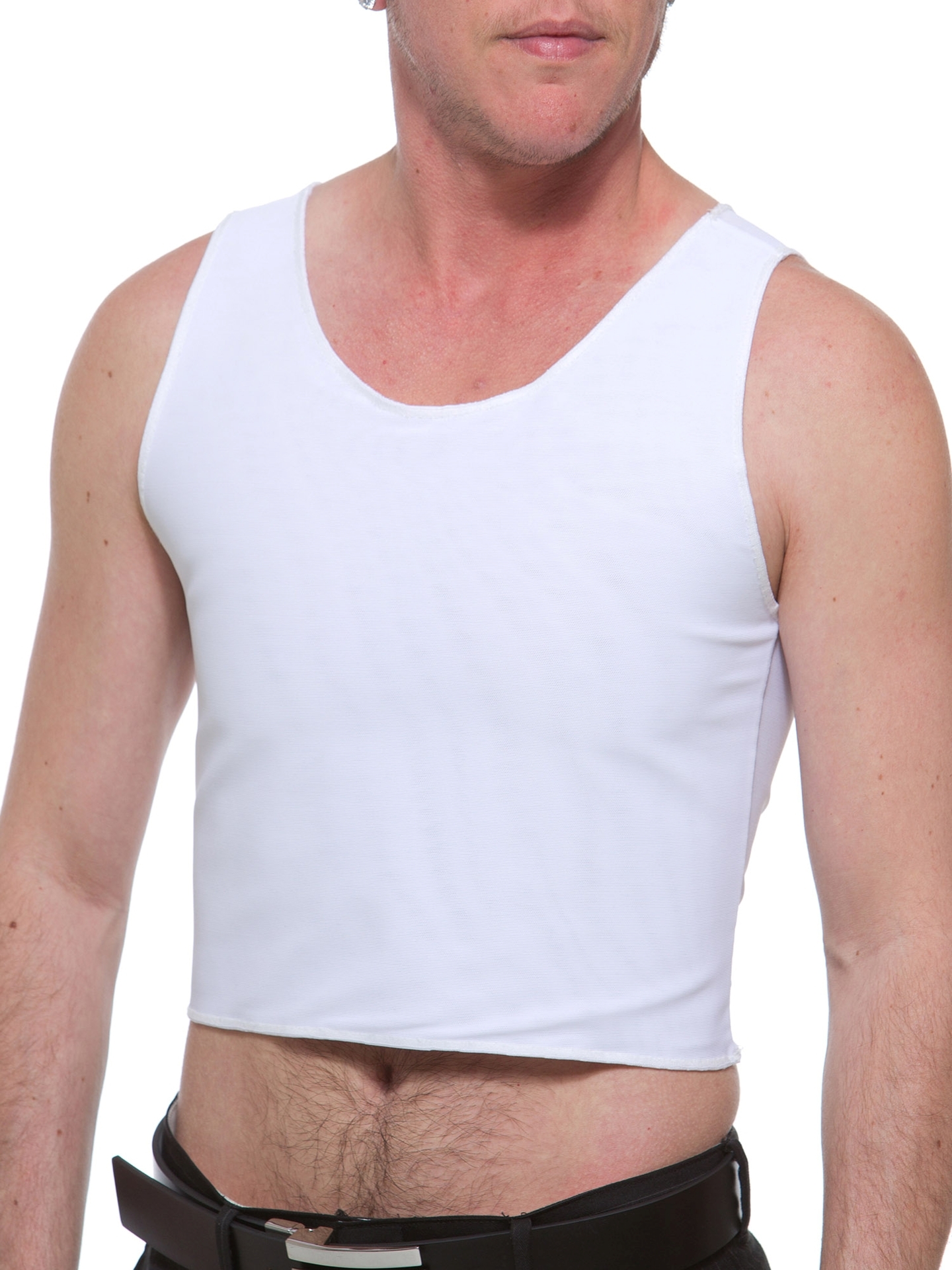 Underworks The Cotton Lined Power Chest Binder Top - White - XS