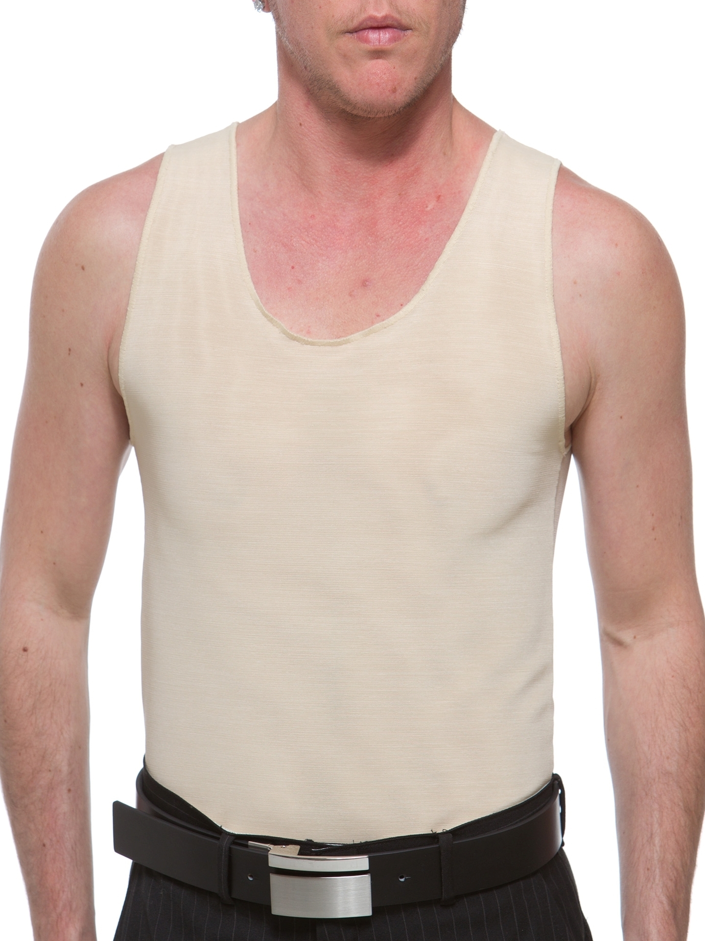 Premium men's chest binder top for a flatter chest