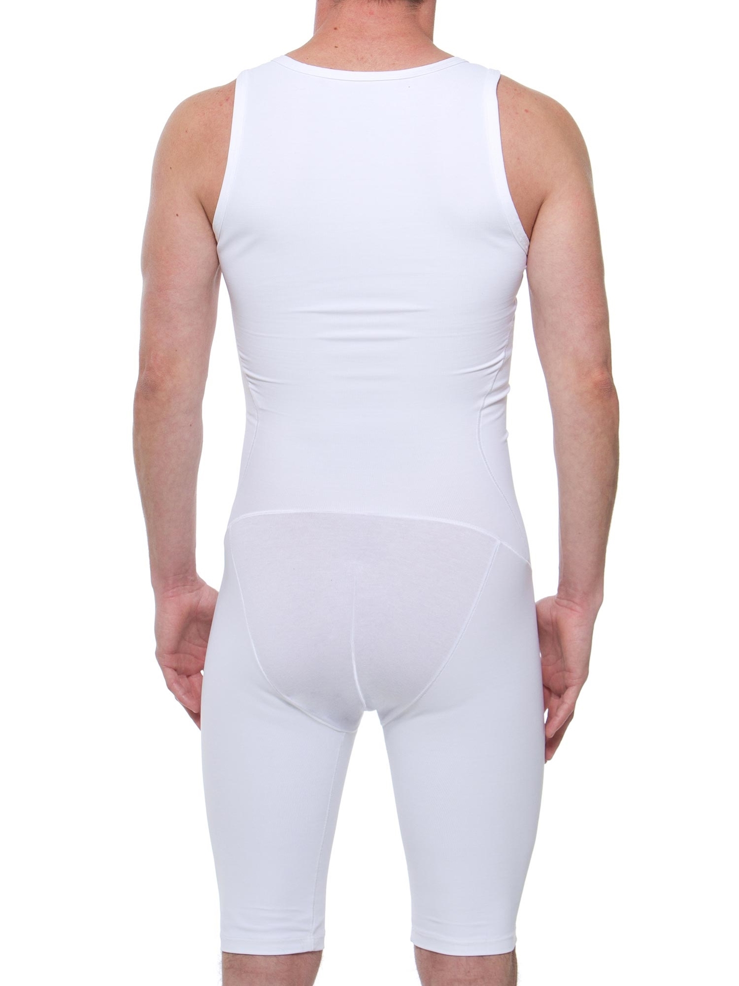 Underworks Men Compression Bodysuit with Rear Zipper 